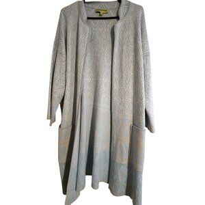 Sigrid Olsen Signature Wn Silk Blend Blue Gray Cardigan L Quiet Luxury Academia